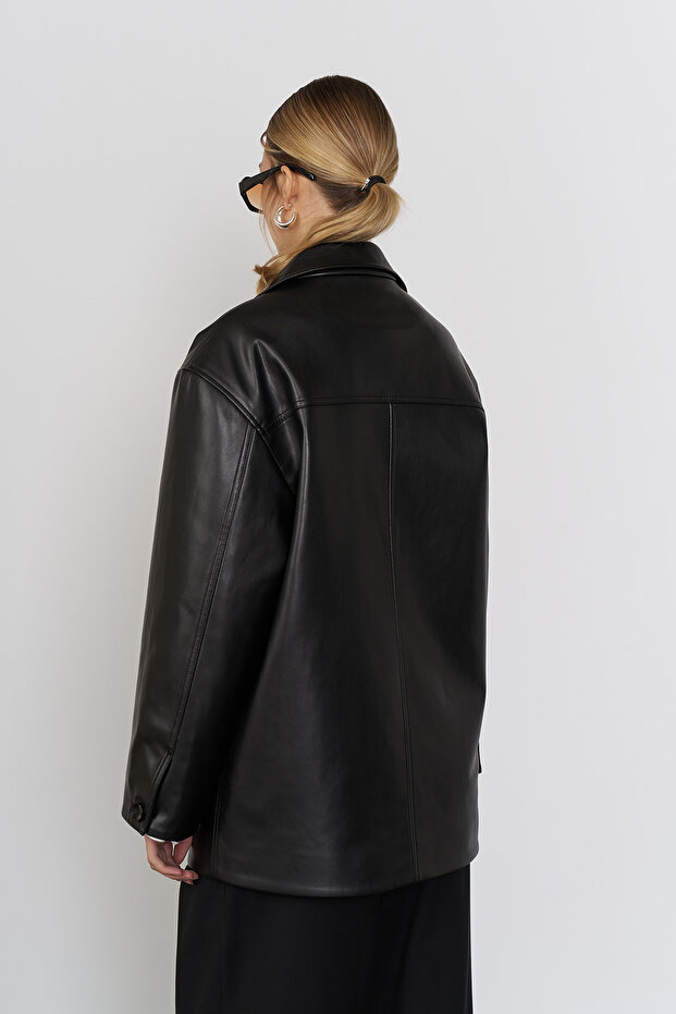 Vintage Deri Ceket - 5