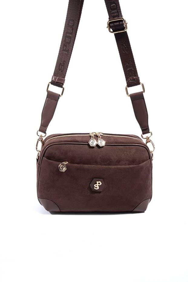 Brown - Brown Suede Women's Crossbody Bag Sp1094