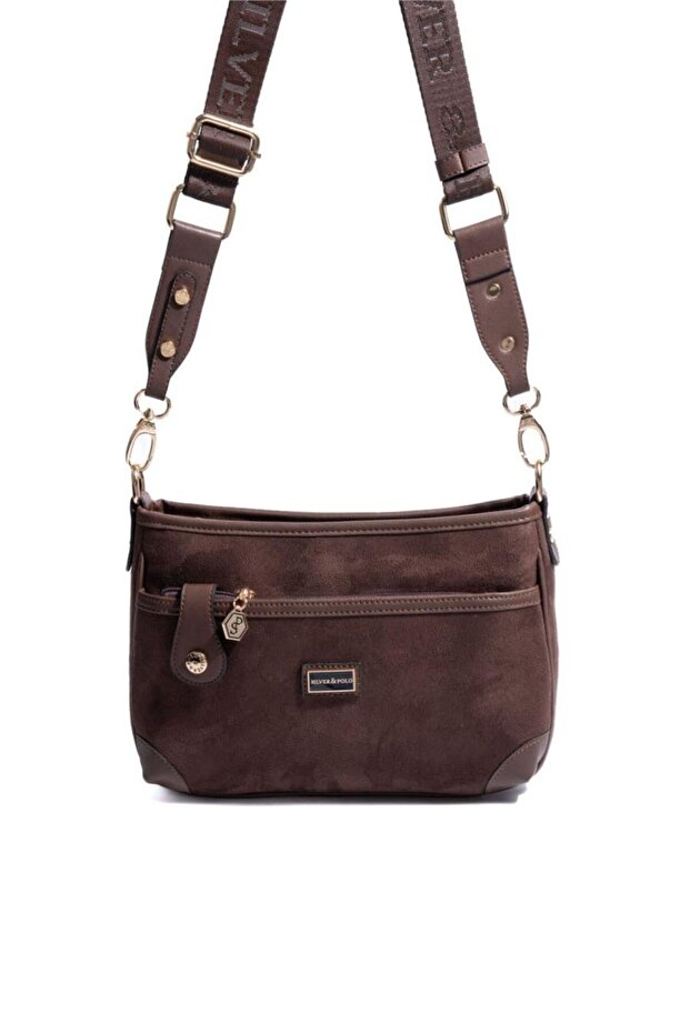 Brown - Brown Suede Women's Crossbody Bag Sp1160
