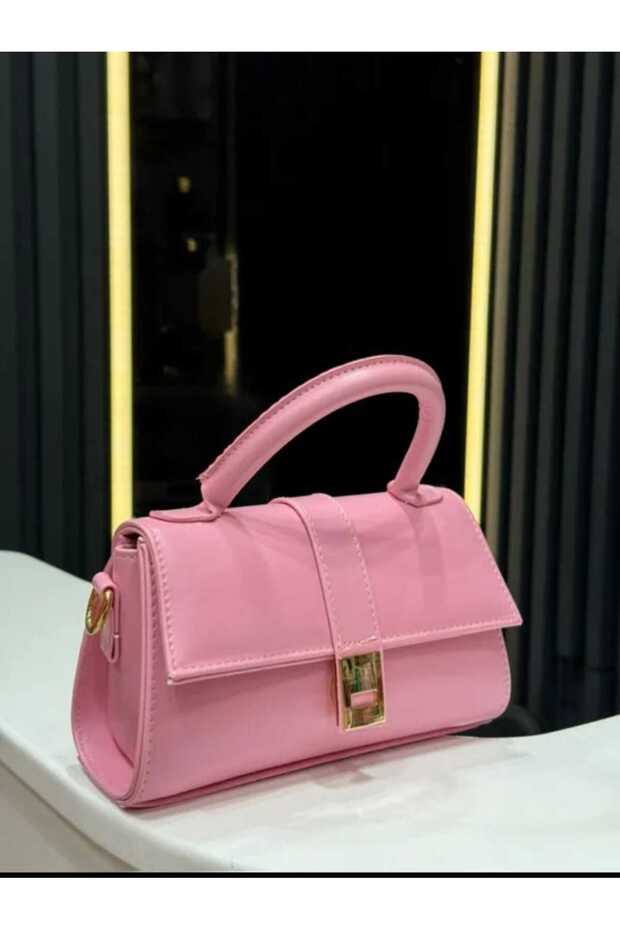 Women's Small Size Classic Hand and Shoulder Bag Pink