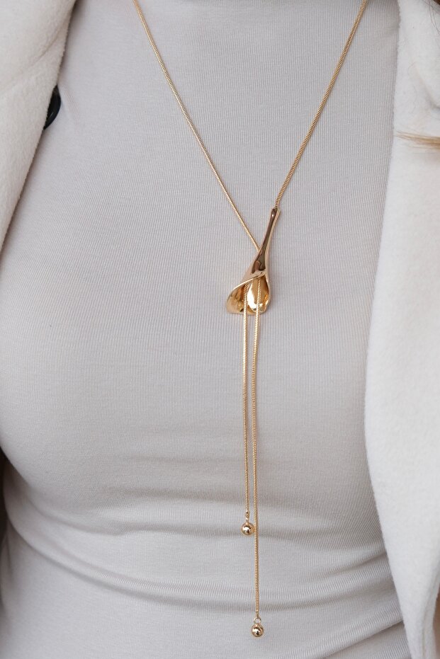 Zambak Çiçeği Model Dekolte Kolye - 1