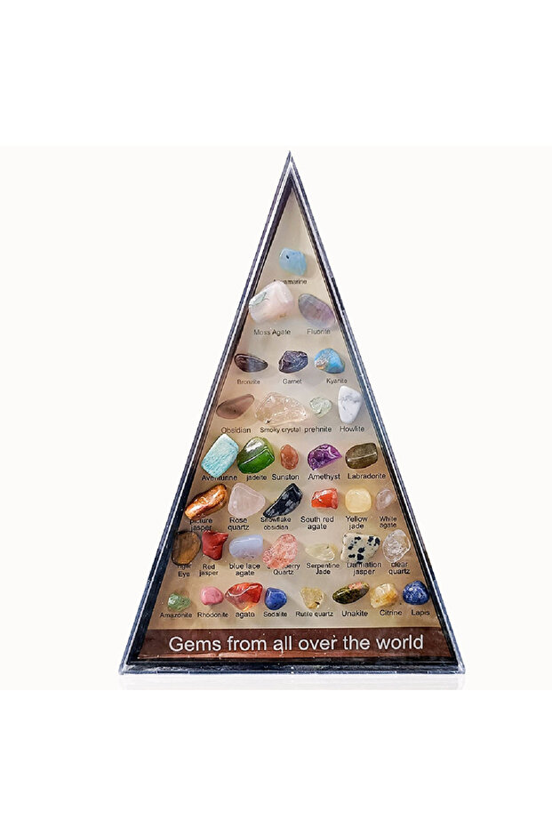 Champagne Gold 36pcs Gemstone Quartz Crystal Chakra Healing Stones And Crystals Set Hexagon Rose Qua
