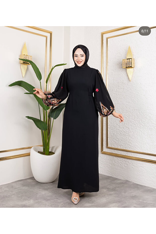 Selin elbise siyah - 5