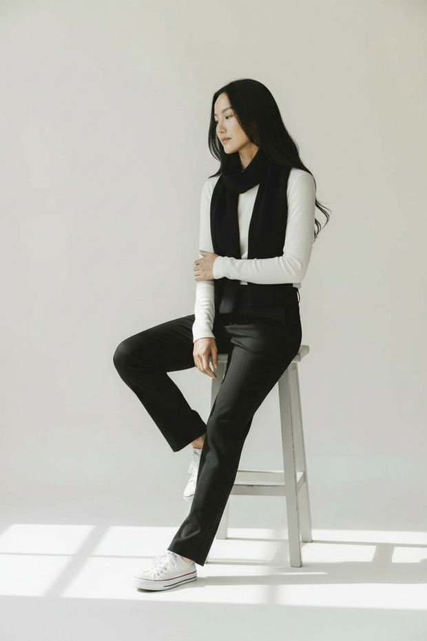 Siyah Basic Triko Atkı - 3