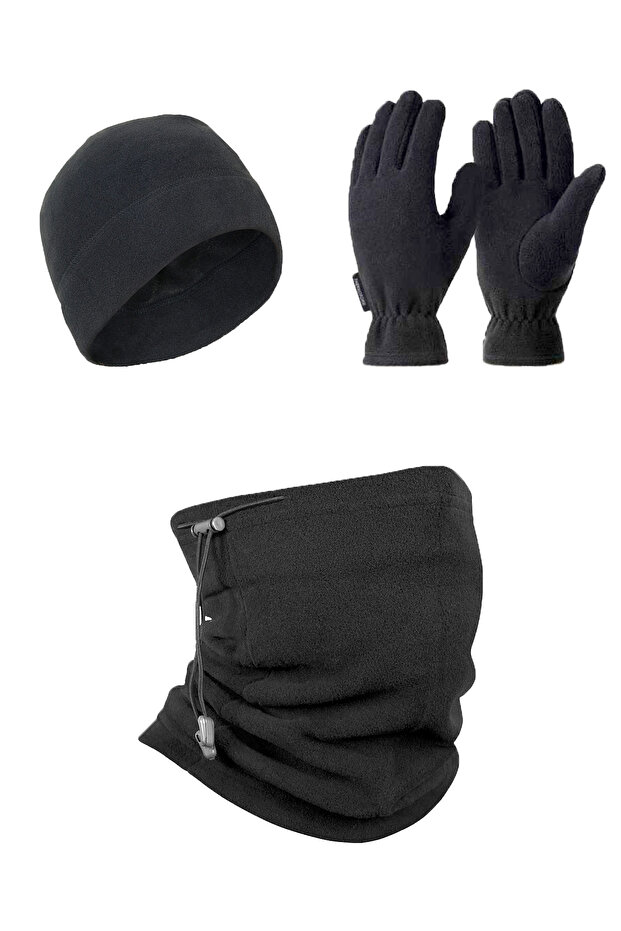 Polar Boyunluk - Bere - Eldiven Set SİYAH - 1