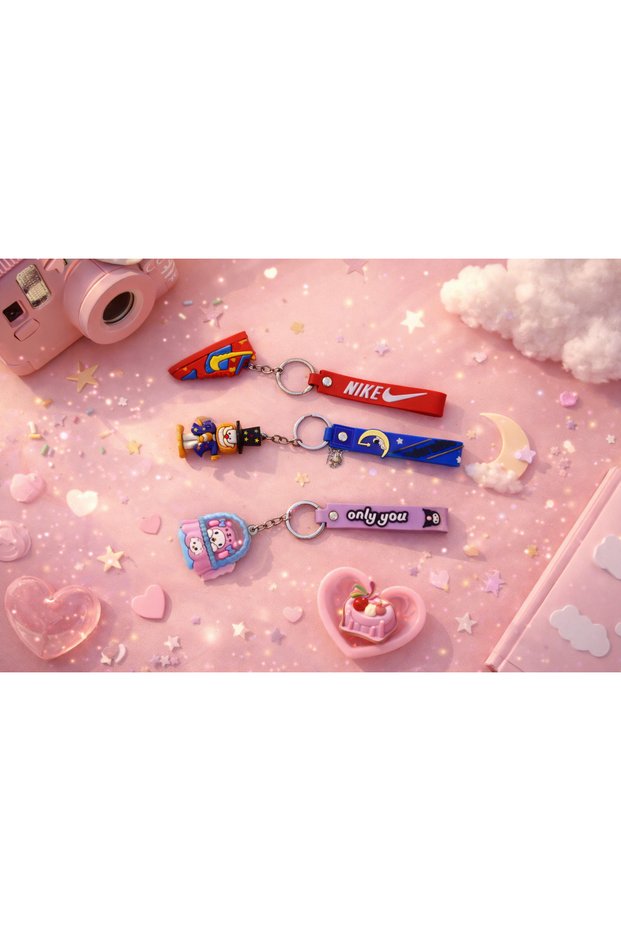 3-Piece Figured Silicone Keychain Set | Colorful, Cute and Decorative Keychains