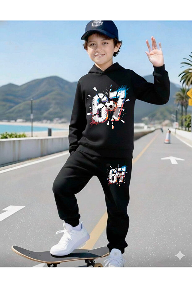 SIX SEVEN Printed Boys' Tracksuit Set, 67 Designed