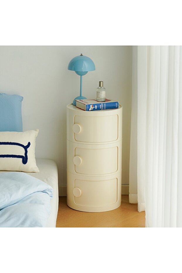 Duru 3 Çekmeceli Komodin Krem - 7