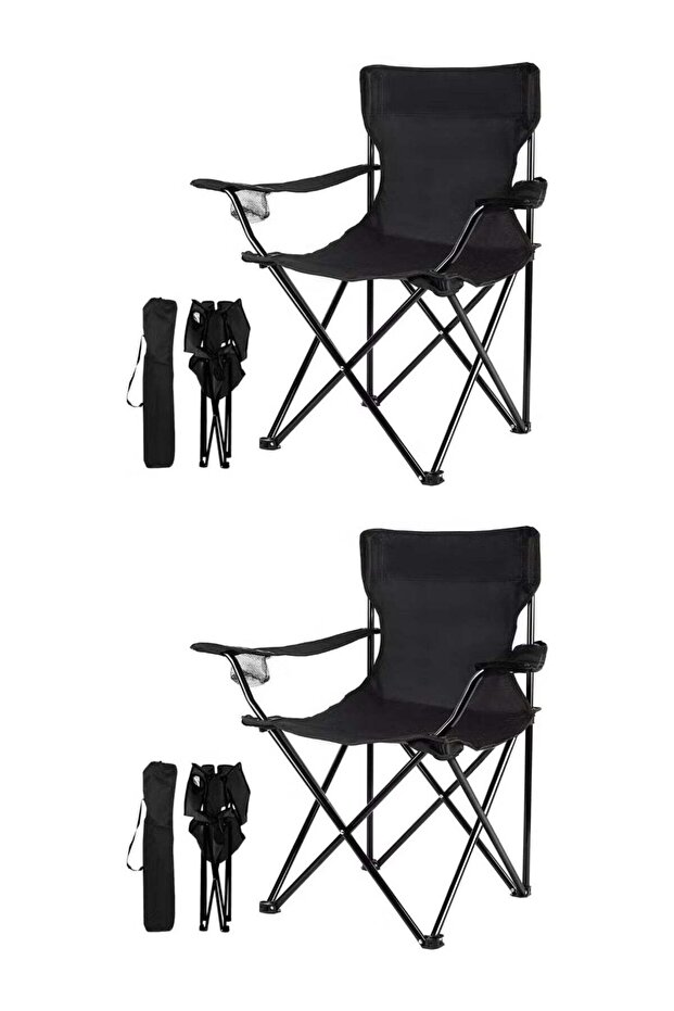 Portable Folding Camping Chairs (Twin Pack) – Lightweight Outdoor Lawn & Sports Chairs with Carry