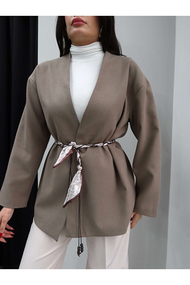 Fular Kemerli Ceket - 3