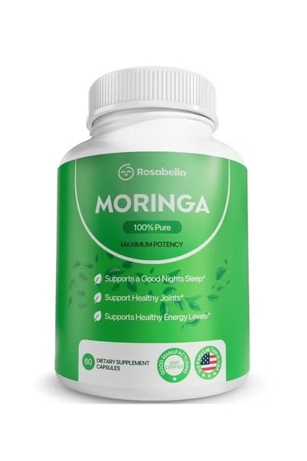 Moringa Capsules Pure Moringa Powder, Supports Energy Skin Immune and Gut Health ,60 Capsules