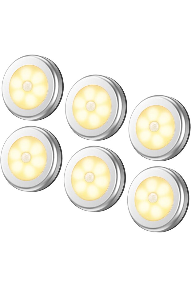 6 مصابيح LED لاسلكية مع جهاز تحكم عن بعد، سهلة التركيب باستخدام لاصق للإضاءة الداخلية والرفوف.