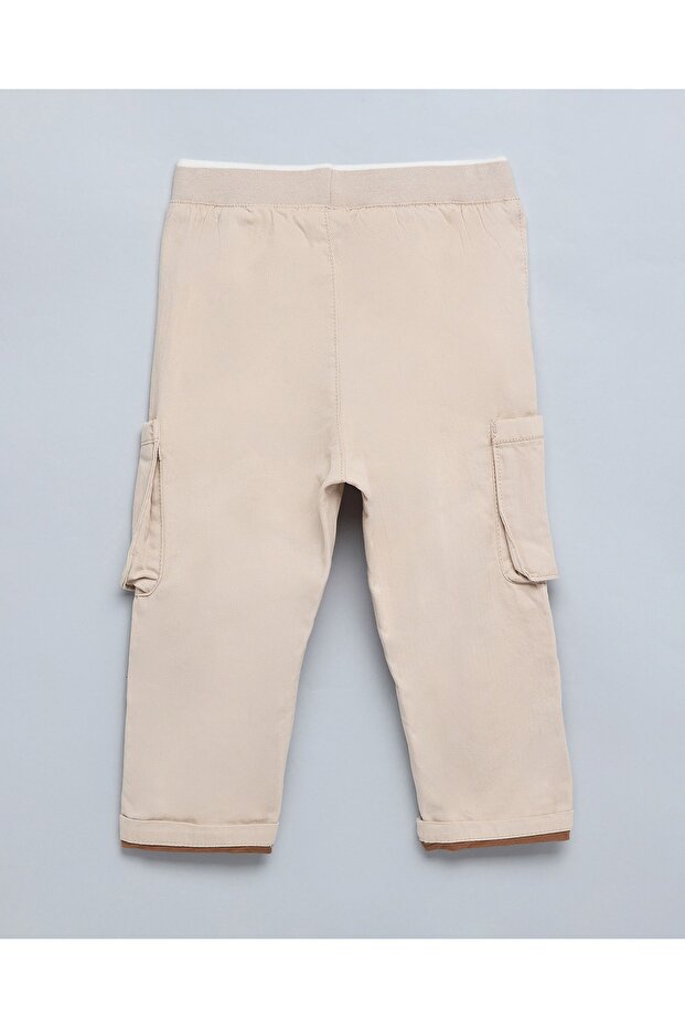 بنطلون كارغو سادة مع خصر برباط - 2