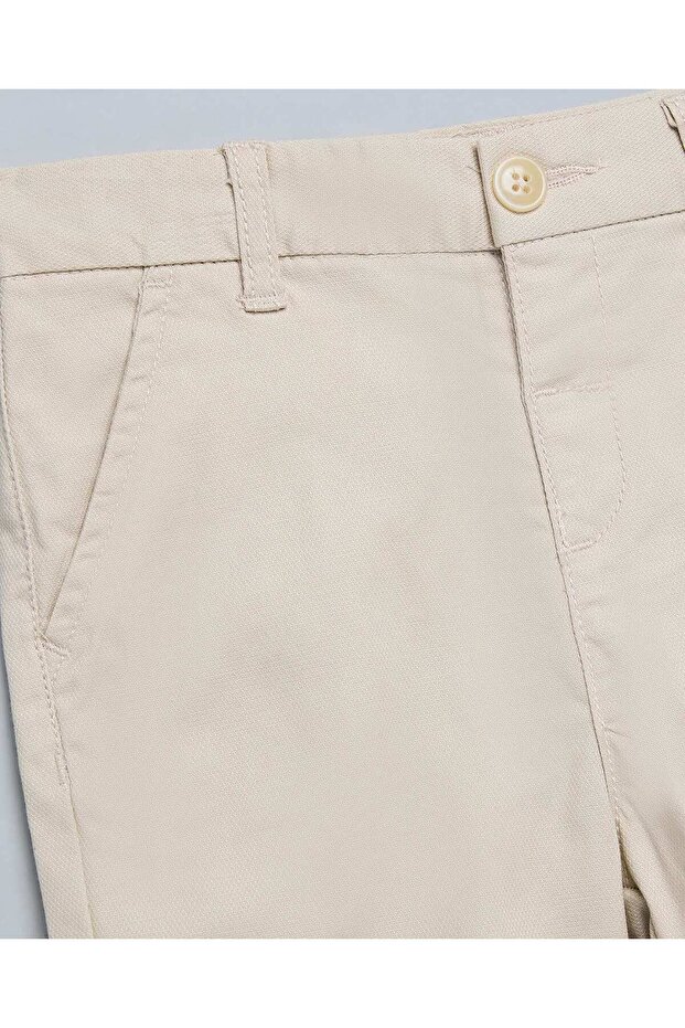 شورت بيج سادة للأولاد مع إغلاق بأزرار - 3