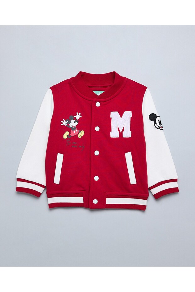 Color Block Bomber Jacket With Button Closure - 1