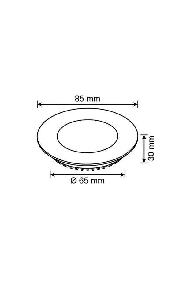 3W Sıva Altı Led Panel 6500K - 3