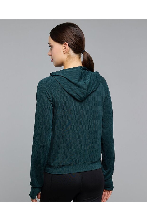 جاكيت رياضي بغطاء رأس رأس وسحاب إغلاق - 6