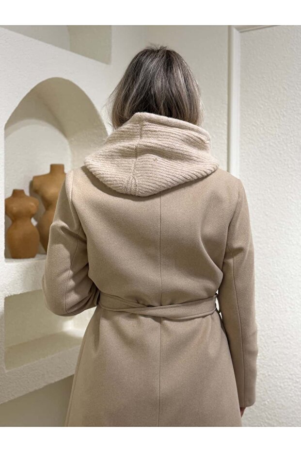 Krem Düğmeli Balaklava - 4