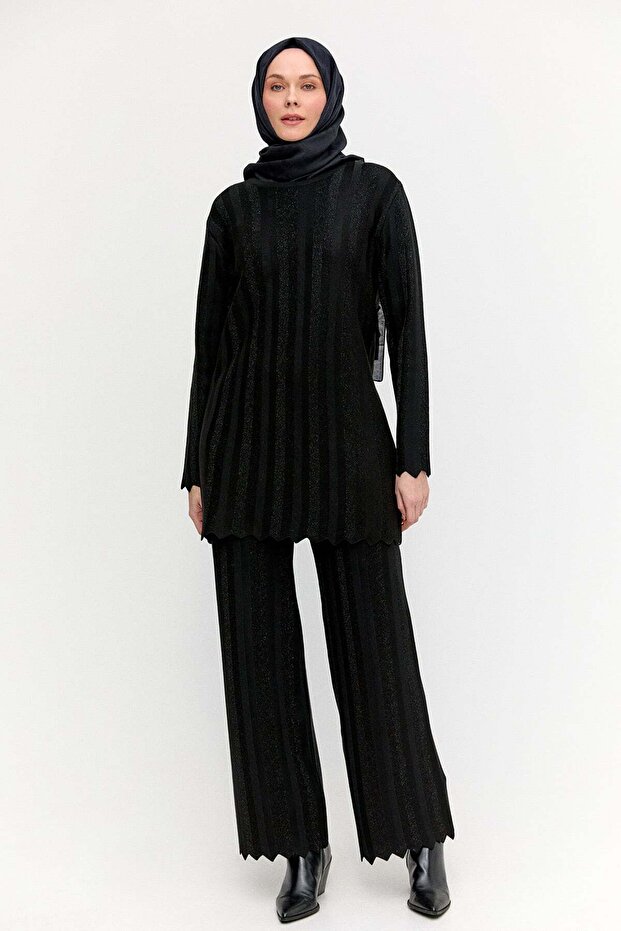 Simli Triko Pantolon - 1