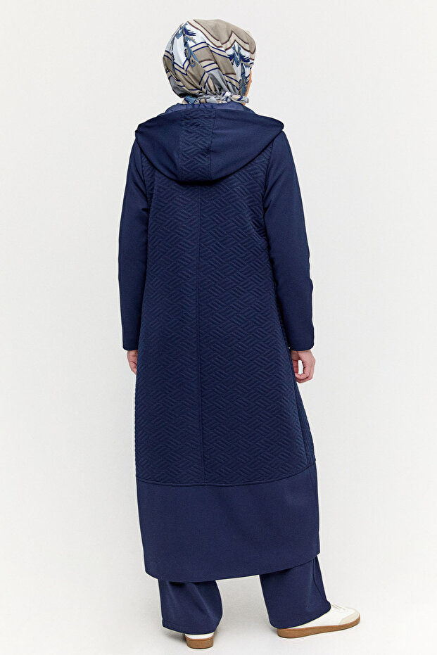 Stoperli Kapüşonlu Fermuarlı Kap - 6