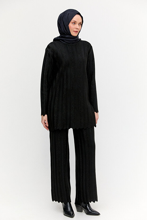 Simli Triko Pantolon - 2