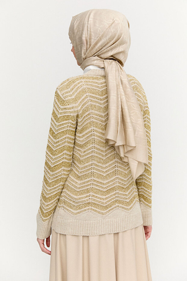 Sim Detaylı Triko Hırka - 6