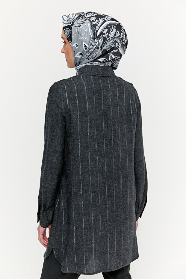 Simli Çizgili Tunik - 5