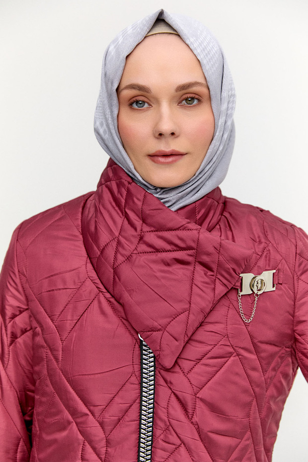 Mendil Yakalı Kapitone Kaban - 4