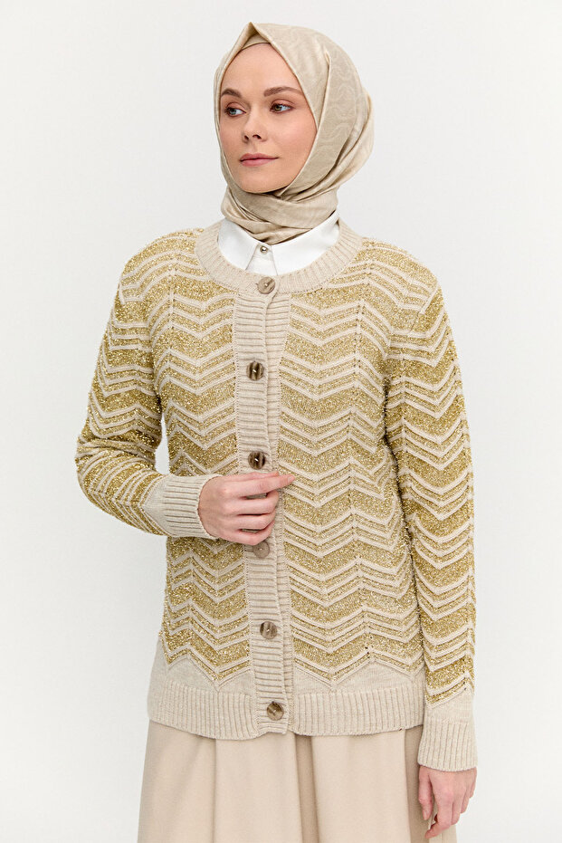 Sim Detaylı Triko Hırka - 4