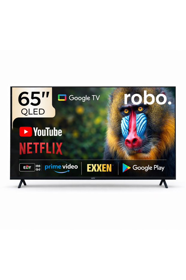 ROBO 65 inç 165 Ekran 4K Ultra HD Uydu Alıcılı Smart QLED Google TV