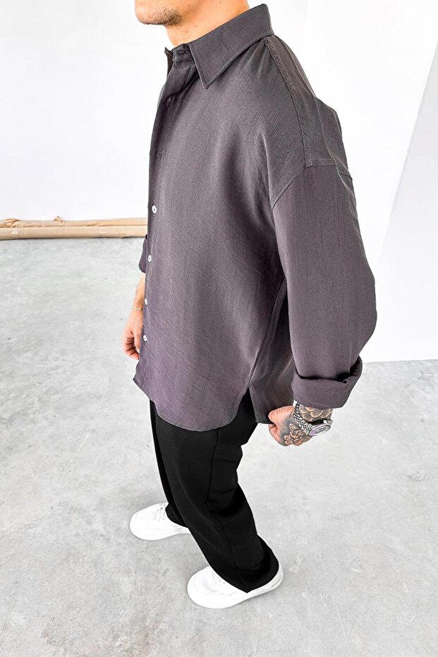 Füme Soft Premium Oversize Gömlek - 2