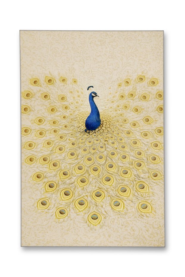 Mosso Beige Themed Peacock Patterned Woven Base Modern Decorative Carpet Mosso2148