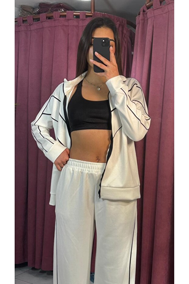 طقم بدلة رياضية من قماش المودال مع حزام - 4