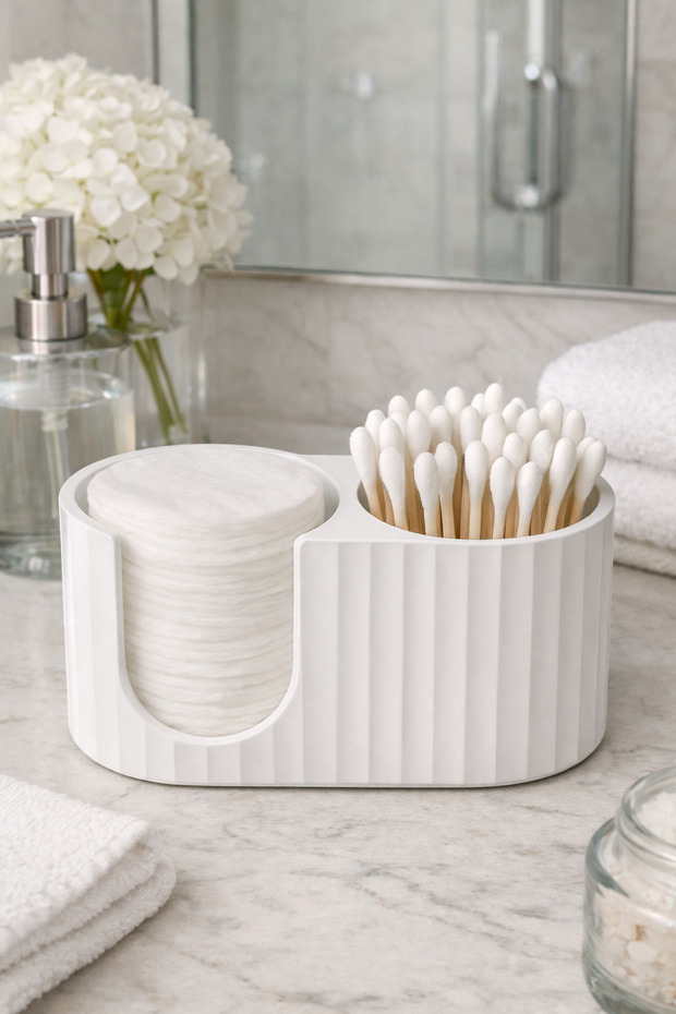 Cotton & Swab Organizer – Bathroom and Makeup Organizer