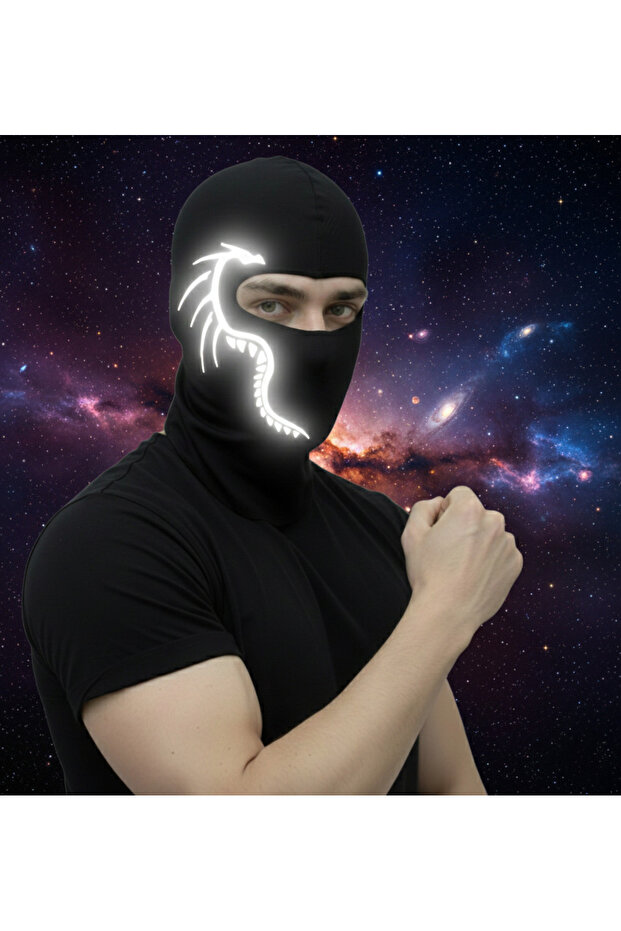Unisex balaclava face mask with reflectors - breathable motorcycle mask