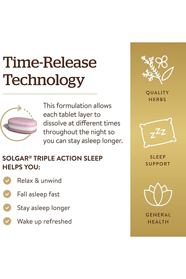 مسكن ثلاثي المفعول للنوم، 60 قرصًا ثلاثي الطبقات - 5