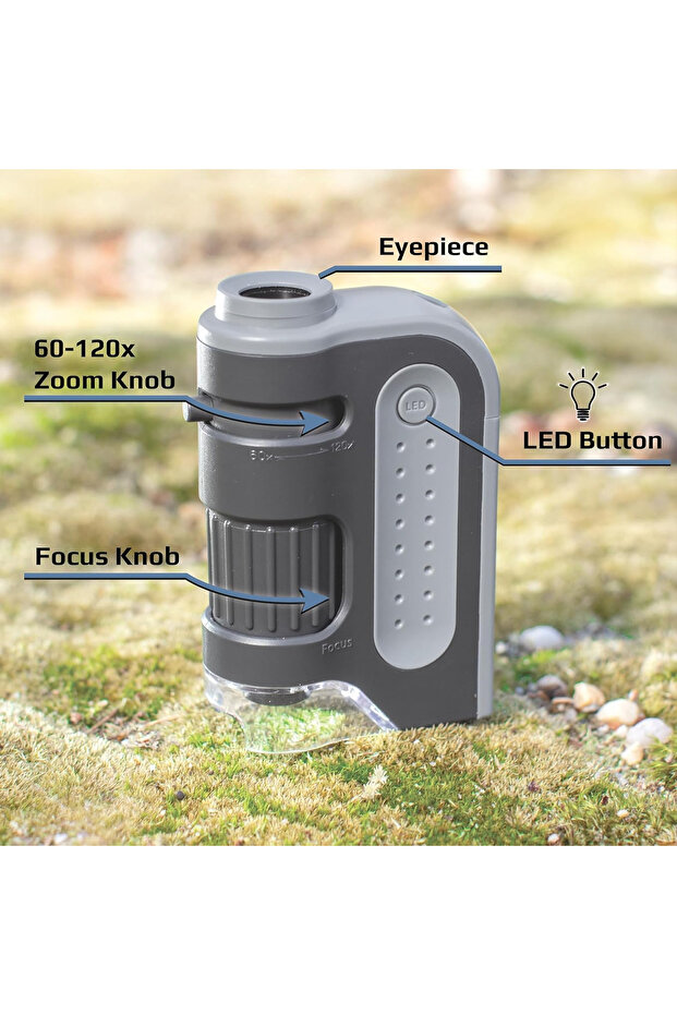 ميكروبرايت بلس ميكروسكوب جيب مضاء بتقنية LED بقوة تكبير 60x-120x - 6