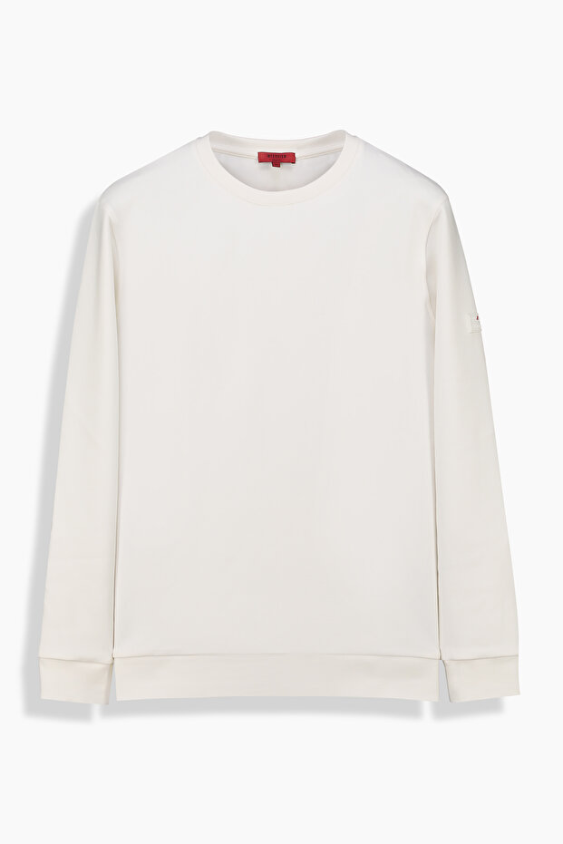İNTERVİEW O Yaka Ekru Casual Sweatshirt - 1