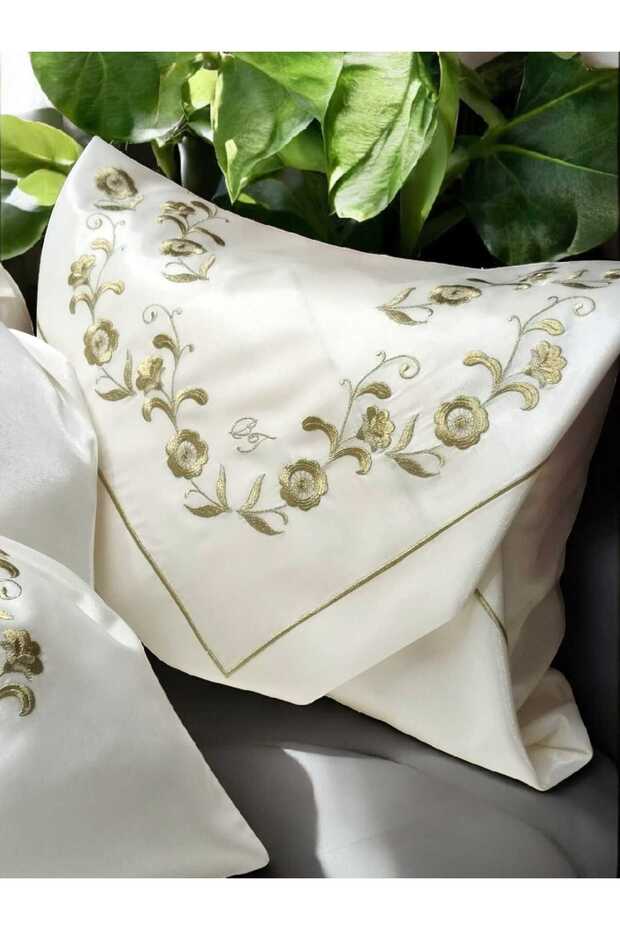 Sim İşlemeli Beyaz Bohça Seti - 3