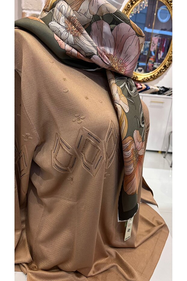 Çelik Örme Merserize Taş Detaylı Bluz - 2