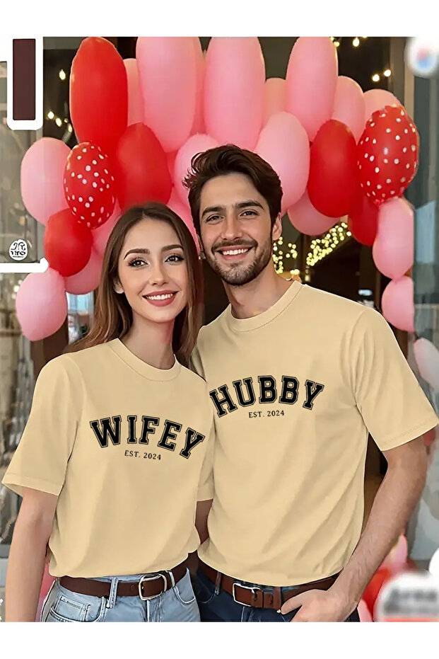 Unisex Couple Combination 1 Piece Men's Model Valentine's Day Printed Comfortable Fit T-Shirt