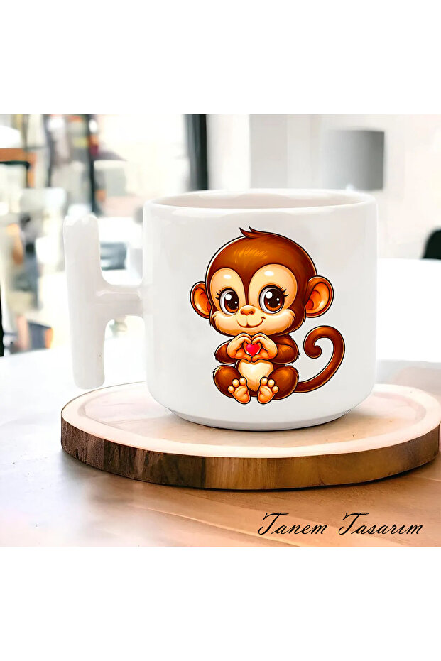 كوب قهوة وشاي هدية ليوم الحب - كوب بمقبض على شكل حرف T