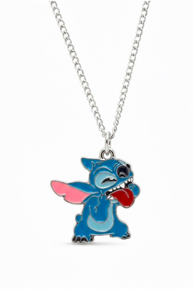 Blue Pink Color Children's Necklaces with Lilo and Stitch Design