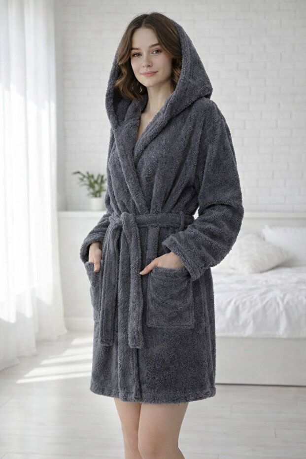 Hooded Women's Wellsoft Bathrobe - Dressing Gown