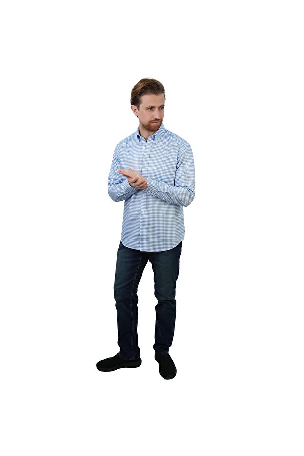 Men's Wrinkle-Free Long Sleeve Cotton Oxford Shirt