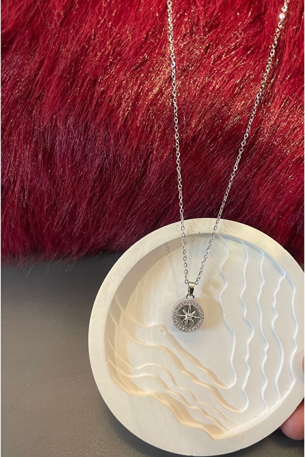 Minimal pusula Çelik kolye - 3