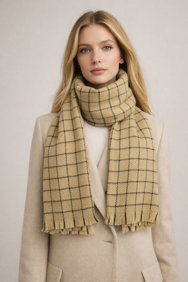 Scarf Women's Soft - Checkered Winter Plaid Shoulder Shawl