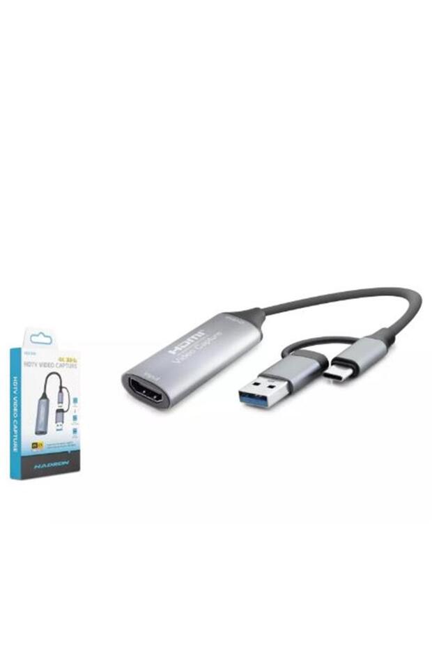 هادرون داتا-z242 Hdx7856 جهاز التقاط فيديو HDMI من النوع C + USB3.0 بدقة 4K و30 هرتز باللون الرمادي