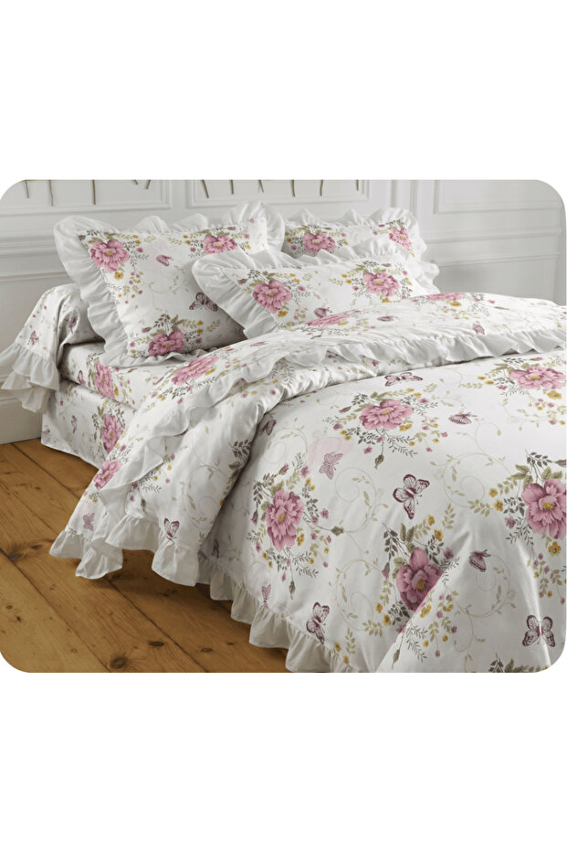 Double Ruffled Duvet Cover and 2 item(s) Ruffled Pillowcase || WITHOUT SHEET ||