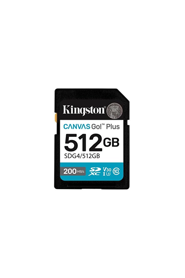 Kingston Data-X30 Sdg4-512Gb 512Gb Sdxc Canvas Go Plus Gen4 200Mb-S C10 Uhs-I U3 V30 Memory Card